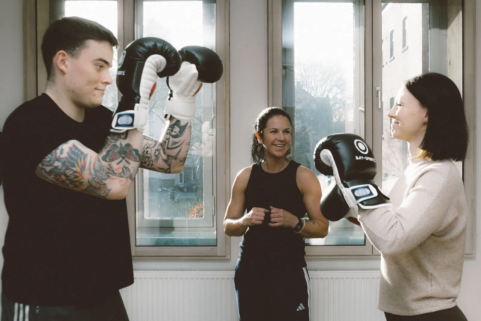 Boxhandschuhe im Einsatz